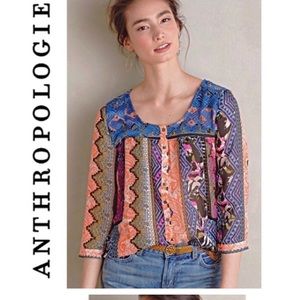 Multicolored Anthropologie blouse